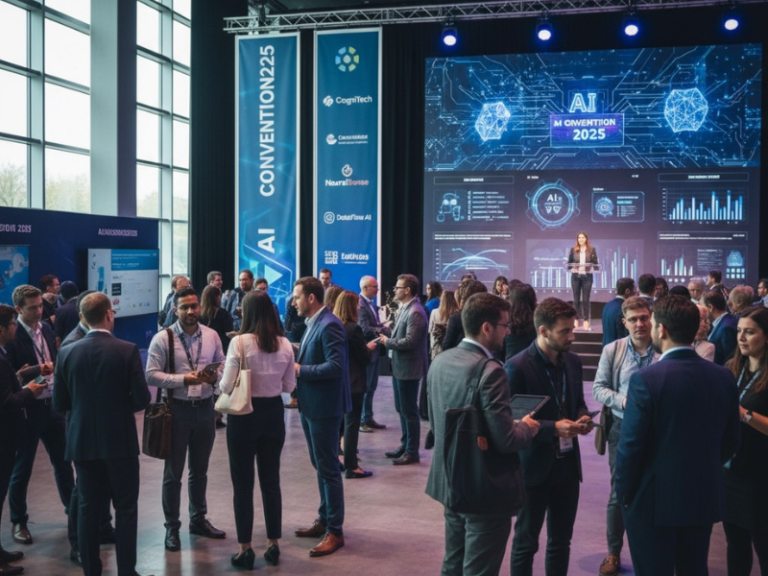 Besucher auf der AUTOHAUS KI Convention 2025 sprechen über Analytics Software und datengetriebene Strategien für digitale Innovation